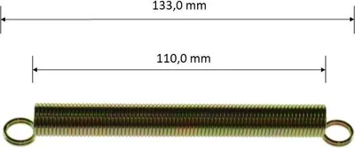 Produktbild von Auspufffeder, Feder für Auspuffschale, 133mm, gold eloxiert