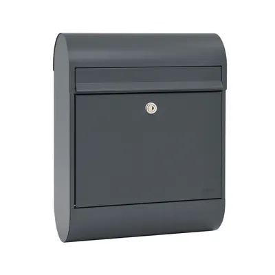 Produktbild von MEFA Briefkasten Ruby 864 basaltgrau, Postkasten mit Sicherheitsschloss Briefbox