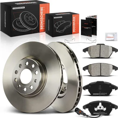 Obrázek produktu pro Frankberg 2x brzdové kotouče 4x brzdové destičky přední náprava pro Audi A1 A3 TT Seat Altea XL Škoda Octavia II Combi III