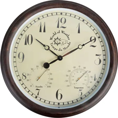 Produktbild von Esschert Design Staničné hodiny s teplomerom a vlhkomerom 30,5 cm TF008