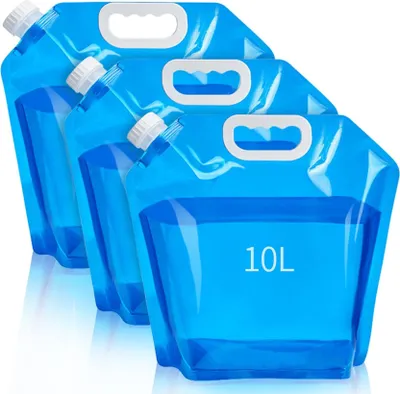 Produktbild von 3 pack Faltbarer Wasserbehälter 10L mit Dichtem Deckel,Flexibler Wasserkanister Tragbar