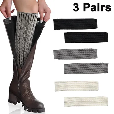 Produktbild von Paar Damen-Beinstulpen, Winter-Beinstulpen, warme Beinstulpen, gestrickte Beinstulpen, Einheitsgröße