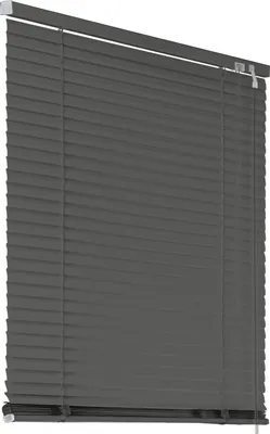 Produktbild von Deco4Me Alu Jalousie mit Bohren - Grau, 110 x 130 cm - Fenster Rollo mit Aluminium-Lamellen 25 mm breit - Venetian Blinds, Jalousetten, Lamellenrollo