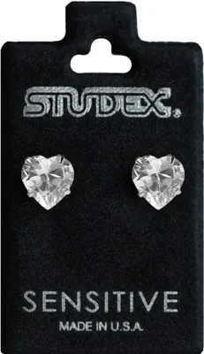 Produktbild von Studex Sensitive Chirurgenstahl Ohrstecker mit Zirkonia in Herzform 5mm