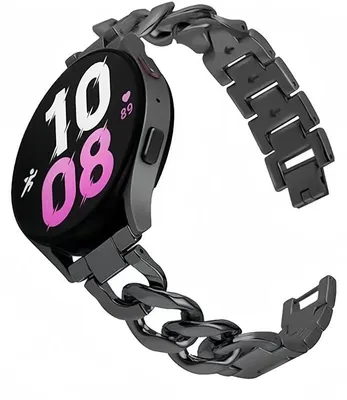 Produktbild von By Qubix passend für Huawei Watch GT 4 / GT 5 (41 mm) & GT 5 Pro (42 mm) - Metall Kettenarmband - Schwarz