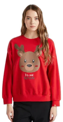Obrázok produktu pre Tričko United Colors of Benetton, model G/C, veľkosť M/L, kód 3DFQ3M06R, červená farba, dámske. (Alternatívne: Červená dámska pyžamová košieľka značky United Colors of Benetton, model G/C, veľkosť M/L, kód 3DFQ3M06R.)