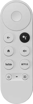 A white Google Chromecast remote control is shown against a white background.