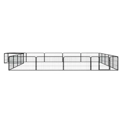 Image de vidaXL Parc pour chiens 20 pièces noir 100x50cm Acier revêtu par poudre