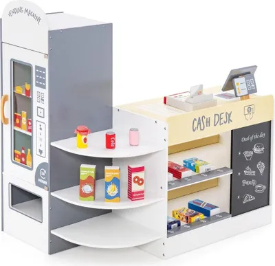 Immagine prodotto di Set da gioco per bambini con supermercato, registratore di cassa e lavagna