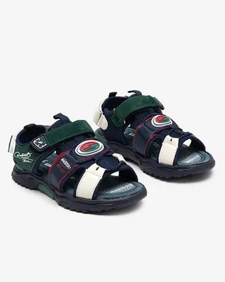Produktbild von Marineblaue und grüne Jungensandalen mit Klettverschluss Roser-Footwear, Größe 29