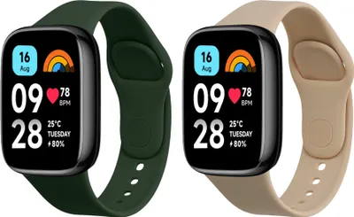 Produktbild von kwmobile 2x Sportarmband kompatibel mit Xiaomi Redmi Watch 3 Active Armband - Fitnesstracker Band Set aus TPU Silikon