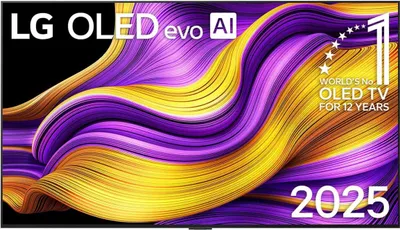 A television screen displaying a colorful, abstract wavy pattern.