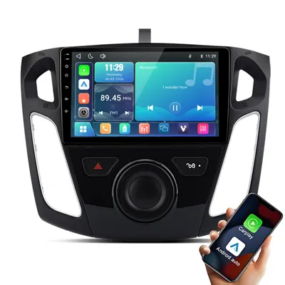 Immagine prodotto di Autoradio Hexinex da 9" con sistema Linux, compatibile con Apple CarPlay, plug & play per Ford Focus MK3 (2011-2019), con Wi-Fi, Bluetooth, USB e controllo del volante