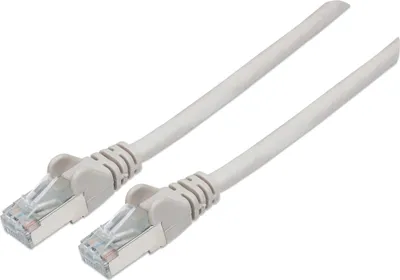 Produktbild von INTELLINET Patchkabel RJ45 S/FTP Cat6  10m LSZH Hebels. grau