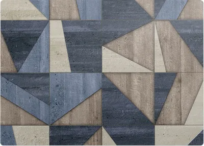 Produktbild von Geometrische Dreiecke – Bodenschutzmatte – Stuhlunterlage 140x100 cm – Rutschfest – Hartbodenmatte