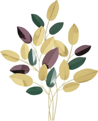 Image de plaque décorative 3D avec des feuilles, 81,9 x 3,8 x 97 cm