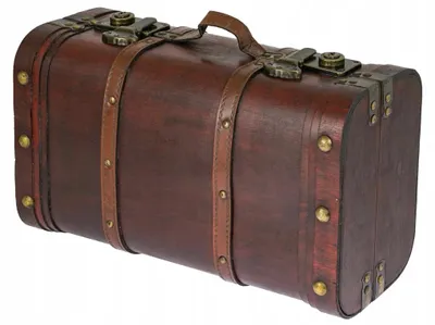 Zdjęcie produktu dla Skrzynia Skrzynka Drewniana Duża Ozdobna Walizka Vintage Dekoracyjna Kufer
