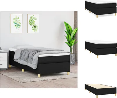 Produktbild von vidaXL Boxspringbett Schwarz 80x200 cm Stoff - Betten & Bettgestelle