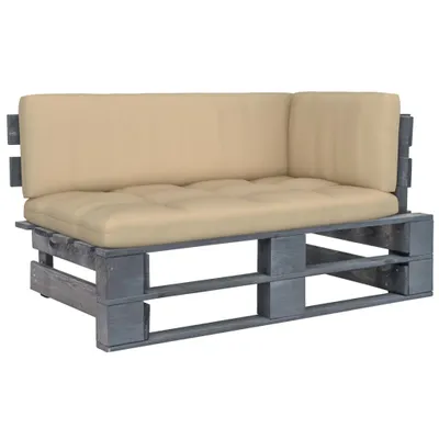 Produktbild von Outdoor-Ecksofa Paletten Kiefernholz Imprägniert Grau