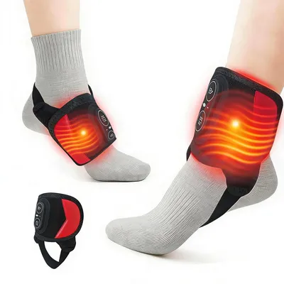 Produktbild von Fußmassagegerät Tragbar Elektrisch, Rotlichttherapie für Knöchel, mit Vibrations- und Wärmefunktion, 3000 mAh Akku