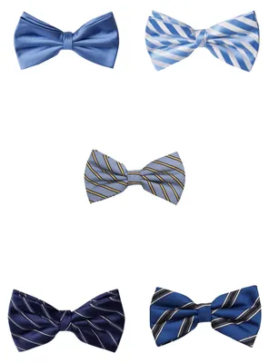 Produktbild von Fabio Farini - 5 Stück Herren Fliegen - Farbton Blau - Männer Querbinder Vorgebunden Blau - Meridian Blue