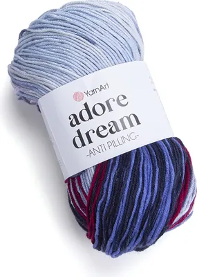 Produktbild von YarnArt Adore Dream 1075, Multicolor Garn, Weich & Antipilling, Perfekt für Kleidung & Accessoires