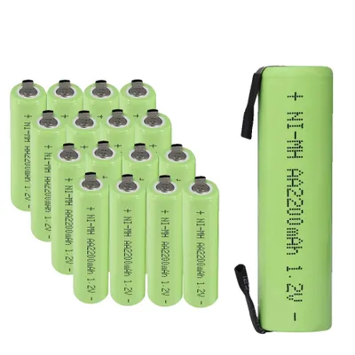 Immagine prodotto di Batteria ricaricabile, capacità 2200 mAh, linguette di saldatura, 16 pezzi, 1,2 V