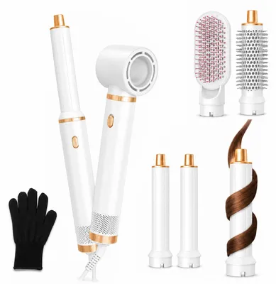 Produktbild von Warmluftbürste 5-in-1 mit rotierender Lockenbürste, 3 Temperaturstufen, multifunktional für Haarstyling