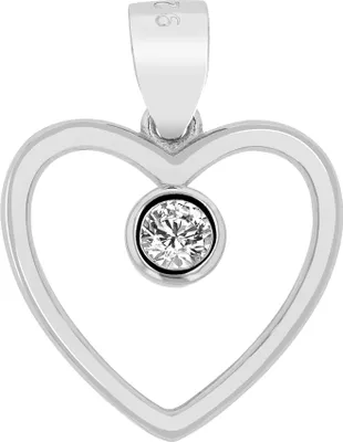 Produktbild von "Dilsa" - Herz mit Zirkon, 925er Echt Silber, Anhänger, goldfarben oder silberfarben rhodiniert
