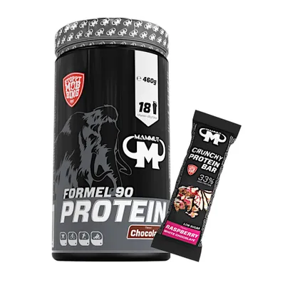 Produktbild von Mammut Nutrition - Formel 90 Protein 460 g Dose - 18 Portionen Eiweiß + GRATIS Protein Bar (Raspberry White Chocolate), Geschmack: Chocolate