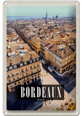 Produktbild von Blechschild Reise 20x30cm Bordeaux France Panorma Reiseziel