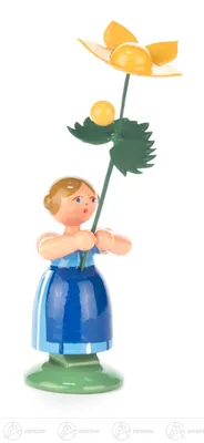 Productafbeelding van Lentebloemenmeisje met boterbloem. Hoogte ongeveer 11 cm. Nieuw