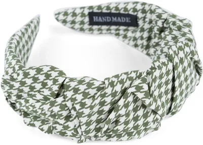 Produktbild von styleBREAKER Damen Stoff Haarreif Hahnentritt Muster, Grün-Weiß