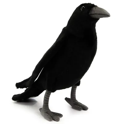 Produktbild von Rabe 30cm Krähe Vogel Schwarz Realistisch Deko Stofftier Plüschtier