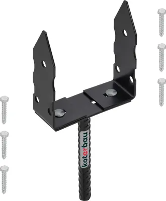 Produktbild von KOTARBAU® U-Pfostenträger 0-165 mm Breitenverstellbar zum Einmauern Retro Schwarz