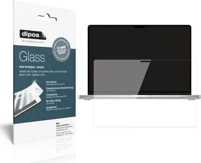 Produktbild von 2x Schutzfolie für Apple MacBook Pro 14 Zoll (2021) - Anti-Shock 9H Folie dipos Glass Kunststoffglas