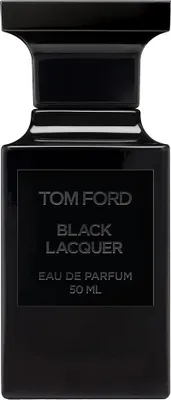 A black bottle of Tom Ford Black Lacquer Eau de Parfum.