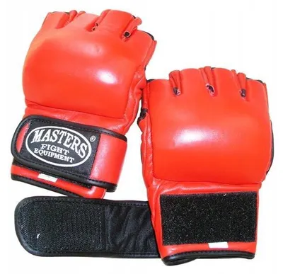 Immagine prodotto di Guanti da grappling MMA MASTERS, in vera pelle, colore rosso, taglia XL