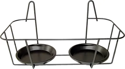 Obrázek produktu pro Obal na květináč pro dva květináče 34,3x19,2x18,9 cm kovový černý