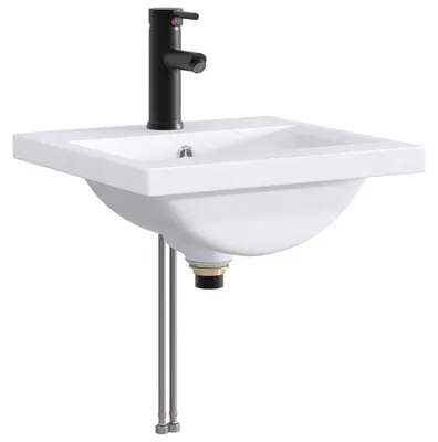 Image de Lavabo de salle de bain vidaXL, noir mat, 42 x 40 x 16,5 cm