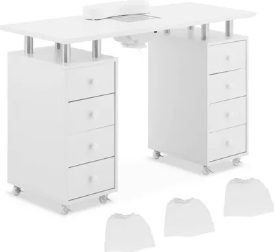 Produktbild von Expondo physa Nageltisch - 8 Schubladen - 8 Räder - Absaugung