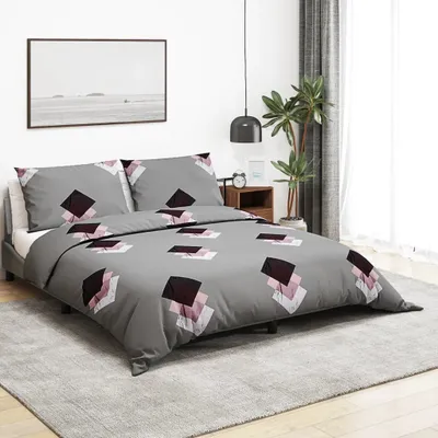 Produktbild von "im Sonderangebot"Bettwäsche-Set Moderne für Schlafzimmer - Bettzeug-Set - Grau 135x200cm Baumwolle DE737181 - Bettwäschen