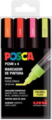 Obrázek produktu pro Sada fixů POSCA PC-5M Fluor 4 kusy