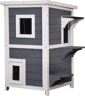 Produktbild von Lovupet Katzenhaus Katzenvilla Katzenhütte 2 Etagen Wetterfest 0508EY