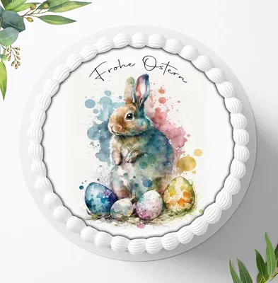 Produktbild von Für die Geburtstags Torte ein Tortenaufleger, Zuckerbild mit dem Motiv: Osern, Essbares Foto für Torten, Fondant, Ø 20cm, 1365z