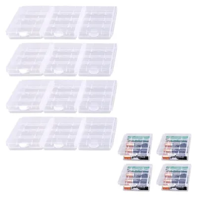 Produktbild von 12 Stück Batterie Aufbewahrungsbox, Transportbox für Batterien, Aufbewahrungsbox für Batterien und Batterien – Batteriebox für AA und AAA