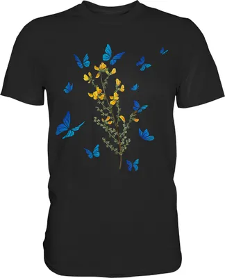 Produktbild von Blumen Schmetterlinge T-Shirt – Black / XXL