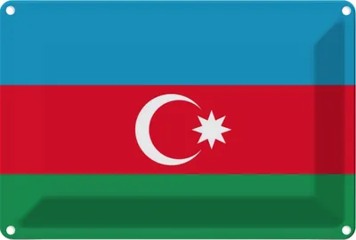Produktbild von vianmo Blechschild 12x18 cm Aserbaidschan Azerbaijan Flagge Fahne Wappen