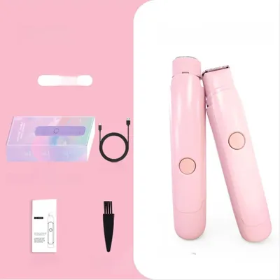 Immagine prodotto di INF Rasoio Elettrico a Doppia Testina - Wet & Dry, Ricaricabile per Corpo Rosa