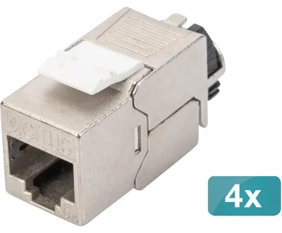 Productafbeelding van Digitus DN-93617-4 DIGITUS CAT 6A Keystone Modul geschirmt mit Kabelmanager 4St